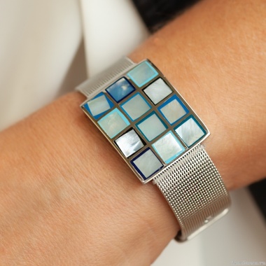 Браслет Fiore Luna, на металлическом ремешке, CB01361-2 BL